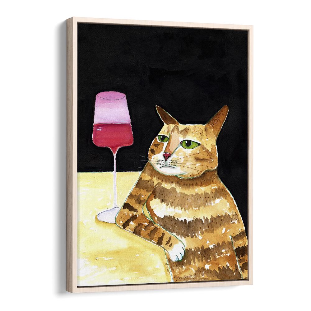 Funny cat humor meets wine with the CAT FRIDAY NIGHT DRINKS WINE artwork, perfect for feline lovers.
