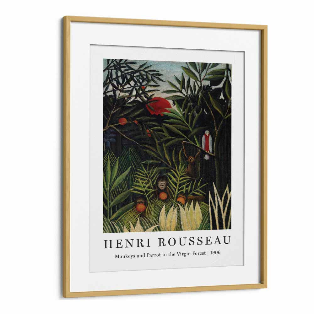 HENRI ROUSSEAU painting - PRIMAL SYMPHONY: HENRI ROUSSEAU'S 'MONKEYS AND PARROT IN THE VIRGIN FOREST' (1906) by Asianmonk