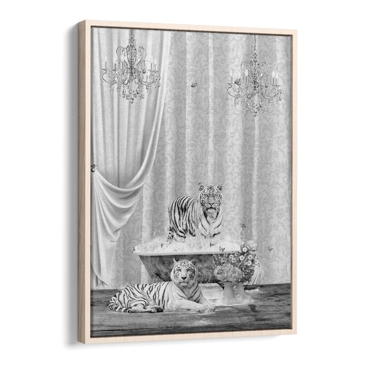 Quotes painting - WHITE TIGERS A BUBBLES BLACK A WHITE by Asianmonk