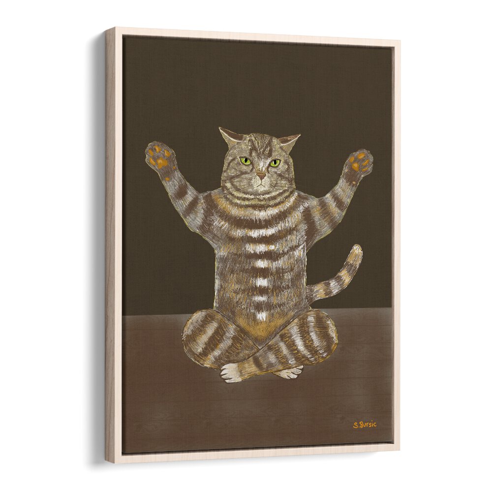 Vintage painting - YOGA CAT by Asianmonk