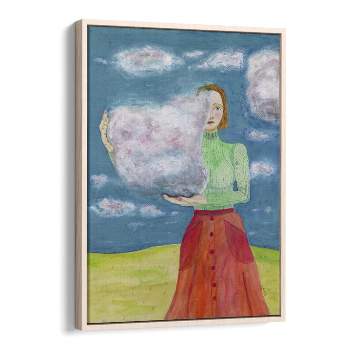 Vintage painting - VINTAGE WOMAN WITH CLOUDS by Asianmonk