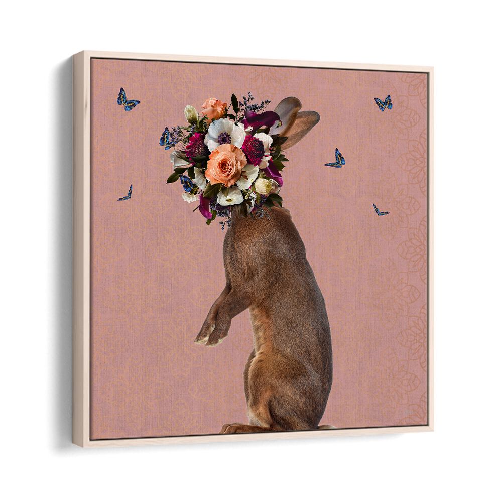 Juliya painting - SPRING FLOWER BONNET ON RABBIT by Asianmonk