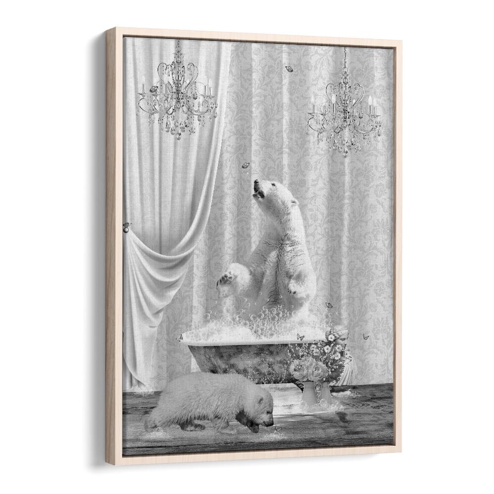 Quotes painting - POLAR BEARS A BUBBLES BLACK A WHITE by Asianmonk