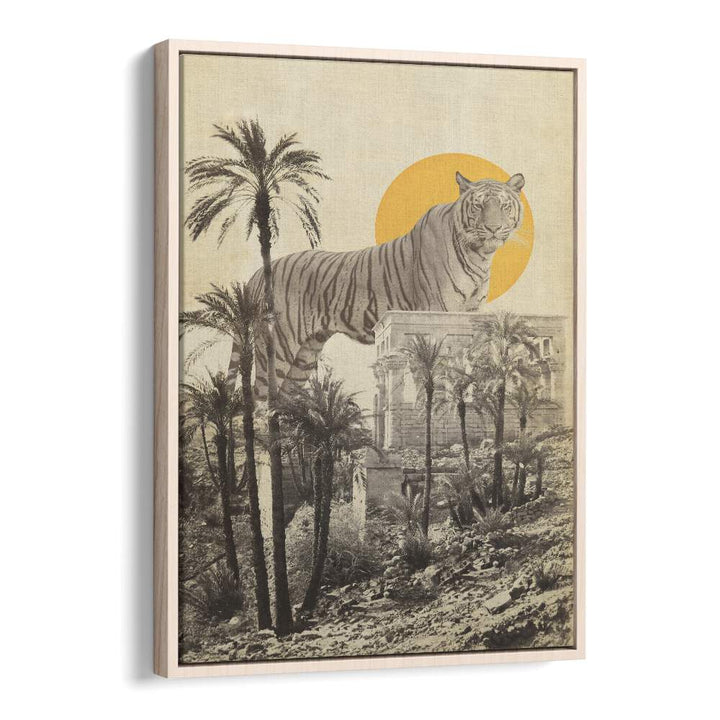 GIANT TIGER IN RUINS BY FLORENT BODART, SURREAL ART PRINTS