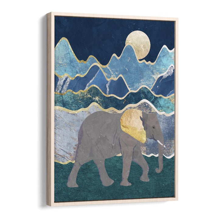 METALLIC ELEPHANT IN THE MOONLIT MOUNTAINS