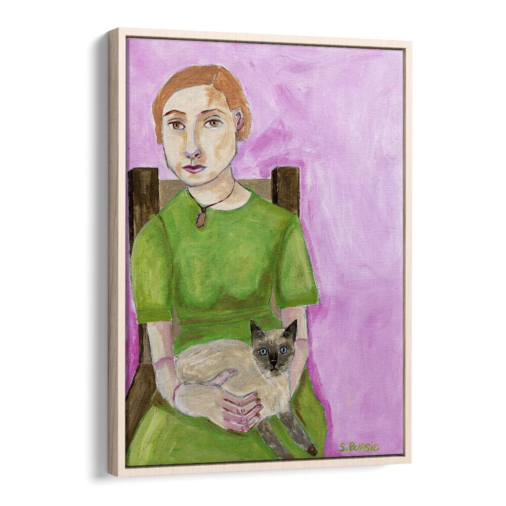 Vintage painting - LADY WITH CAT II by Asianmonk