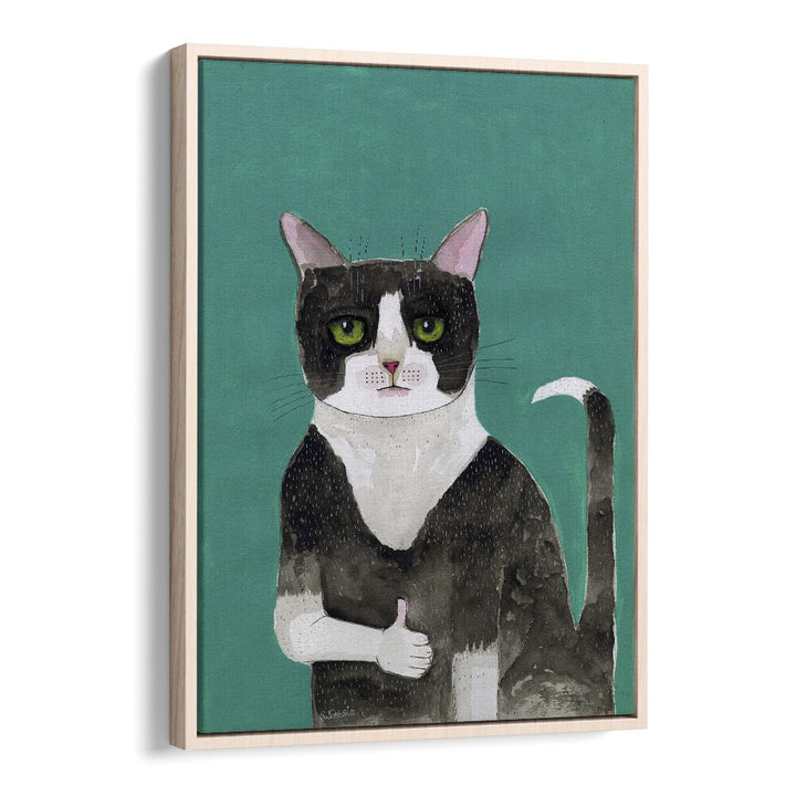 Vintage painting - THUMB'S UP CAT II by Asianmonk