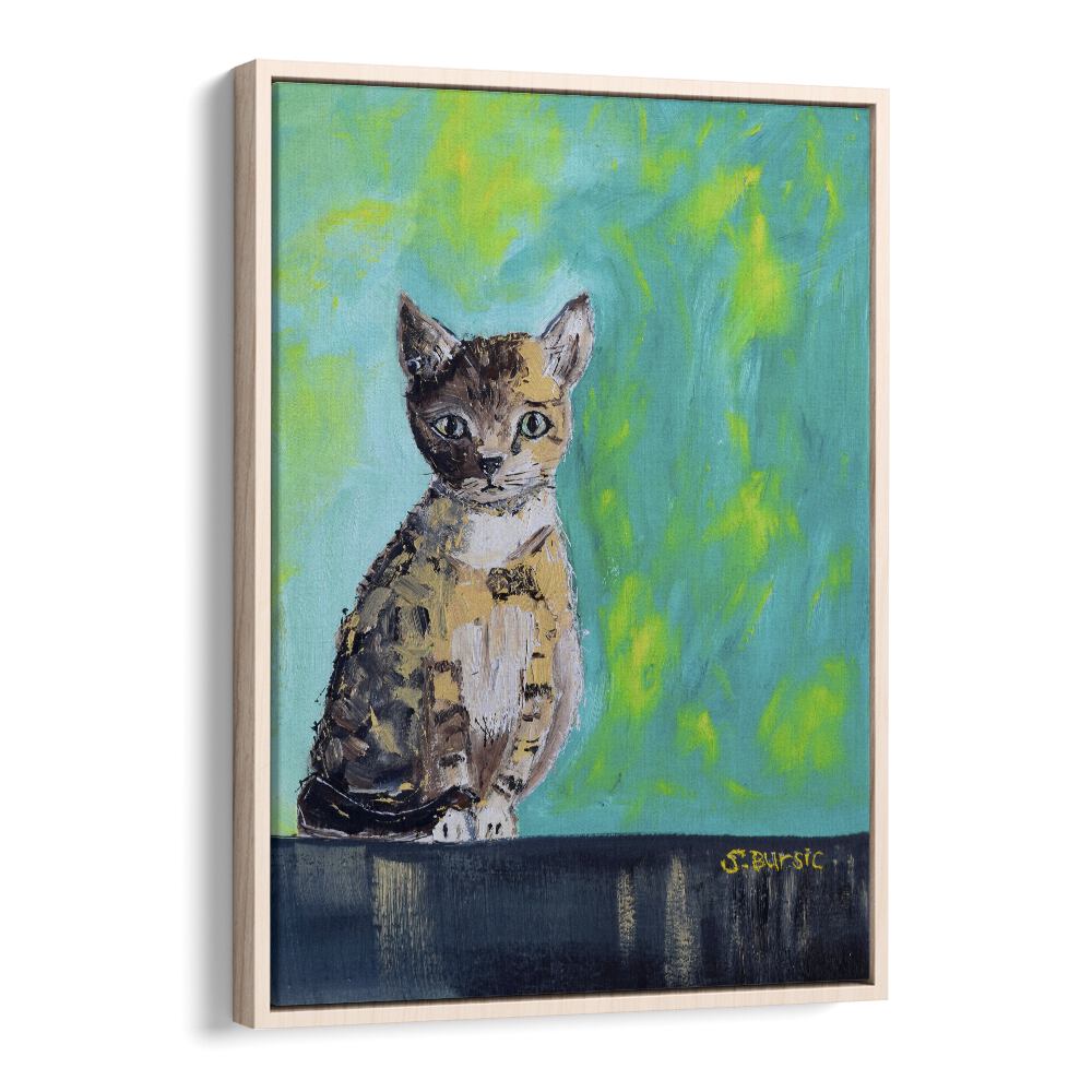 Vintage painting - KITTEN WAITING by Asianmonk