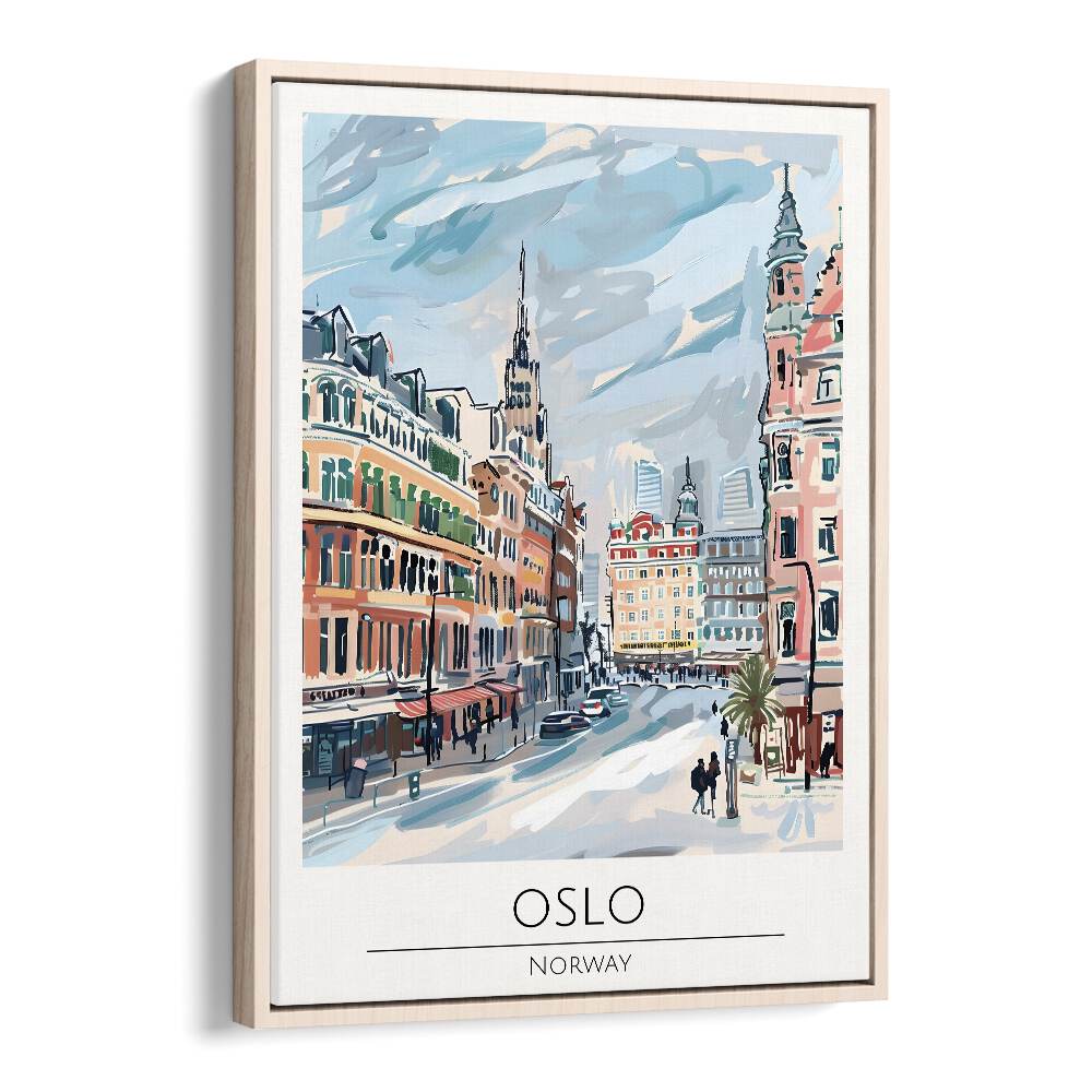 TRAVEL ART painting - OSLO - NORWAY TRAVEL ART by Asianmonk