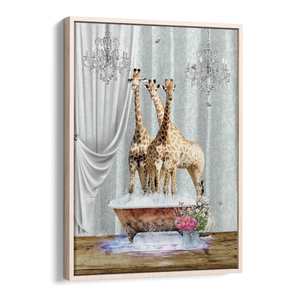 Quotes painting - THREE GIRAFFES A BUBBLES by Asianmonk