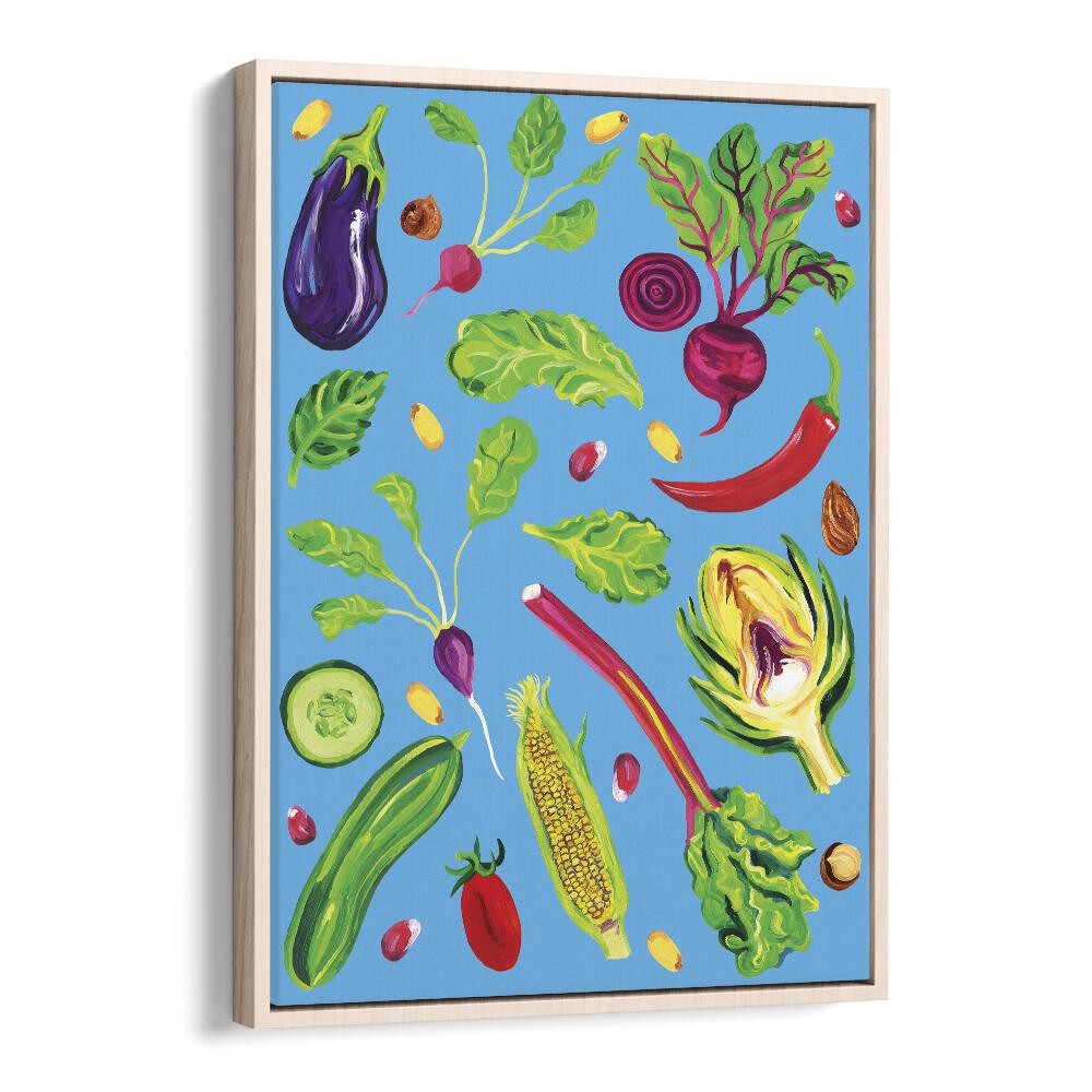 kitchen painting - SPRING VEGETABLES BLUE by Asianmonk