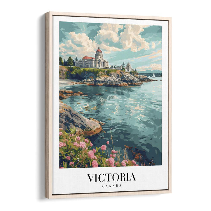 victoria-canada II travel posters in Oak Wood Floater Frame