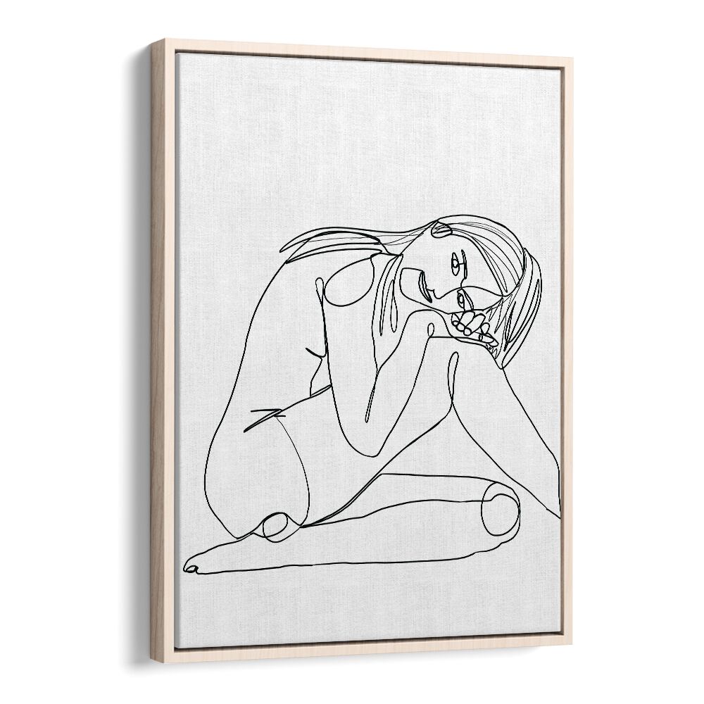 Vintage painting - LINE DRAWING OF WOMAN IV by Asianmonk