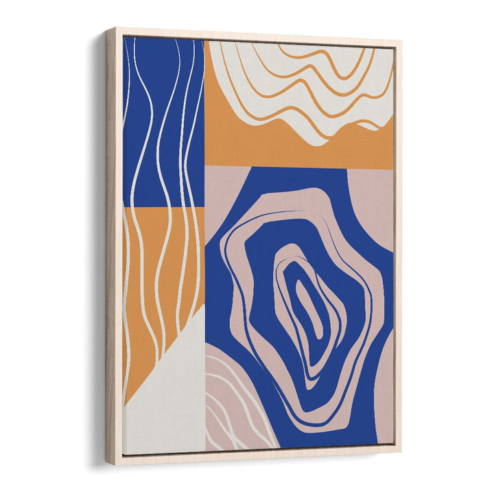 ABSTRACT COLLAGE IN BLUE AND ORANGE