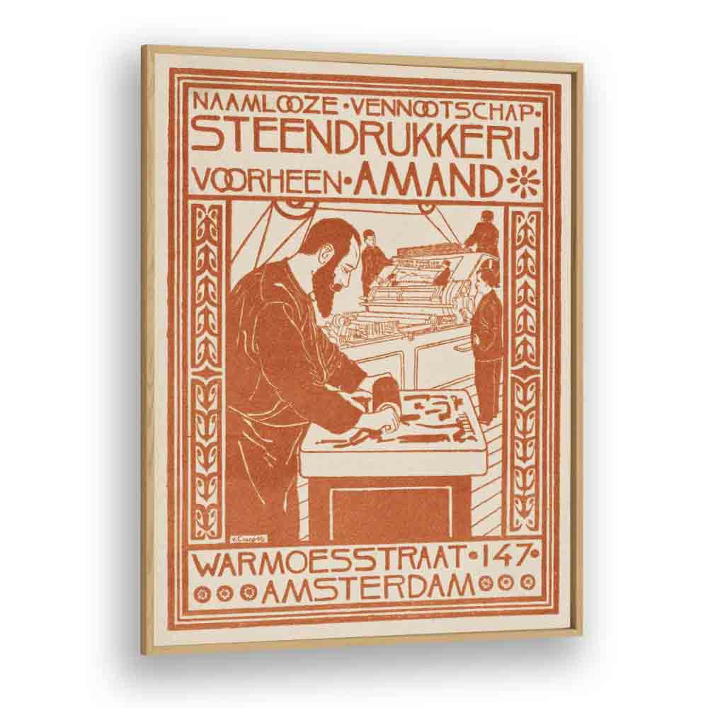 Ohara Koson painting - ADVERTENTIE VAN STEENDRUKKERIJ VOORHEEN AMAND (1880–1928) by Asianmonk