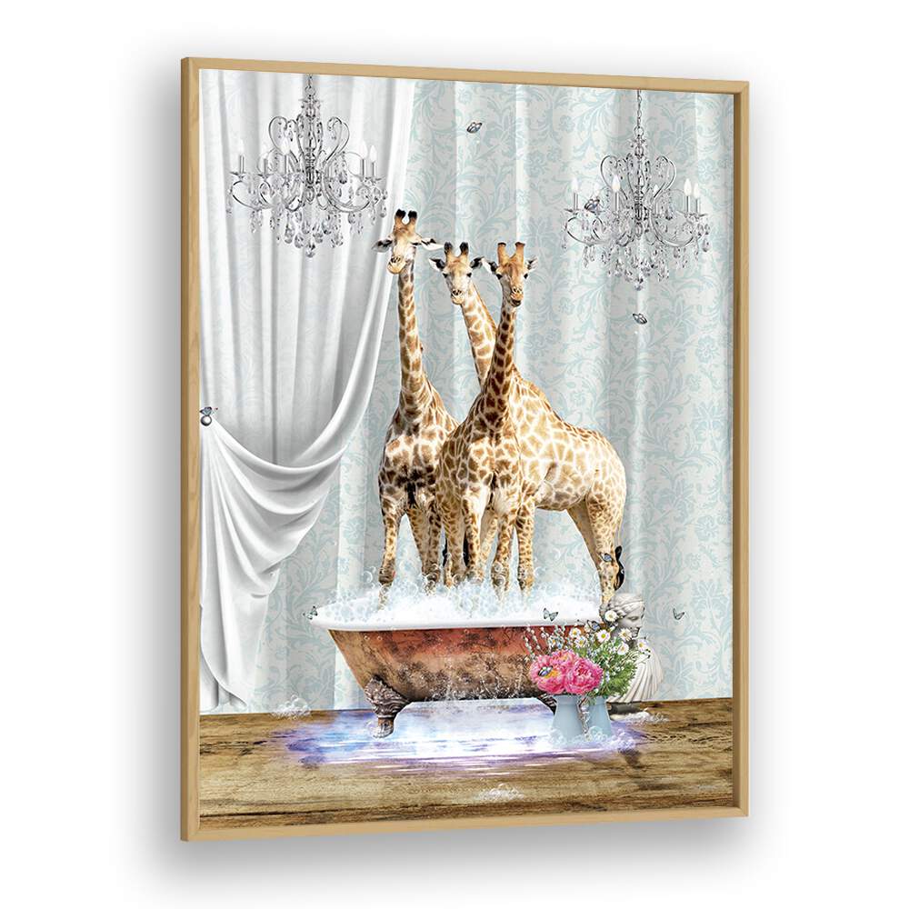 Quotes painting - THREE GIRAFFES A BUBBLES by Asianmonk