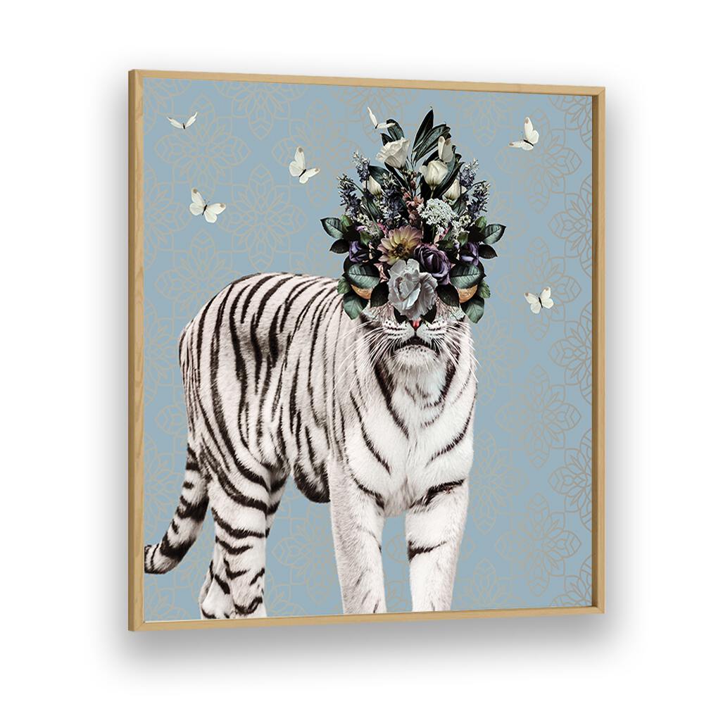 Juliya painting - SPRING FLOWER BONNET ON WHITE TIGER by Asianmonk