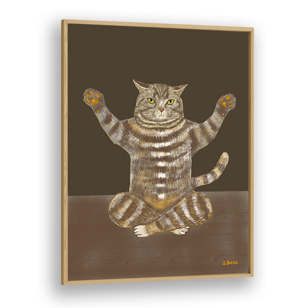 Vintage painting - YOGA CAT by Asianmonk