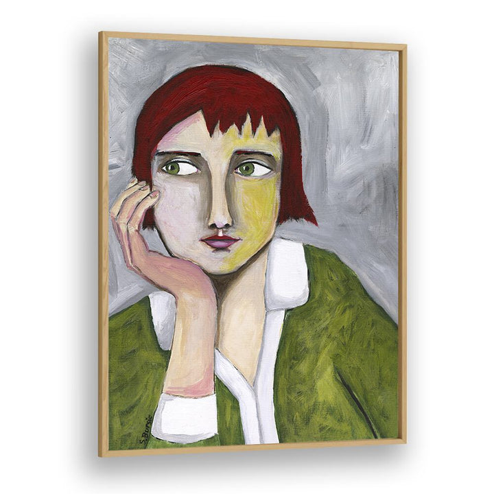 Vintage painting - THINKING LADY by Asianmonk