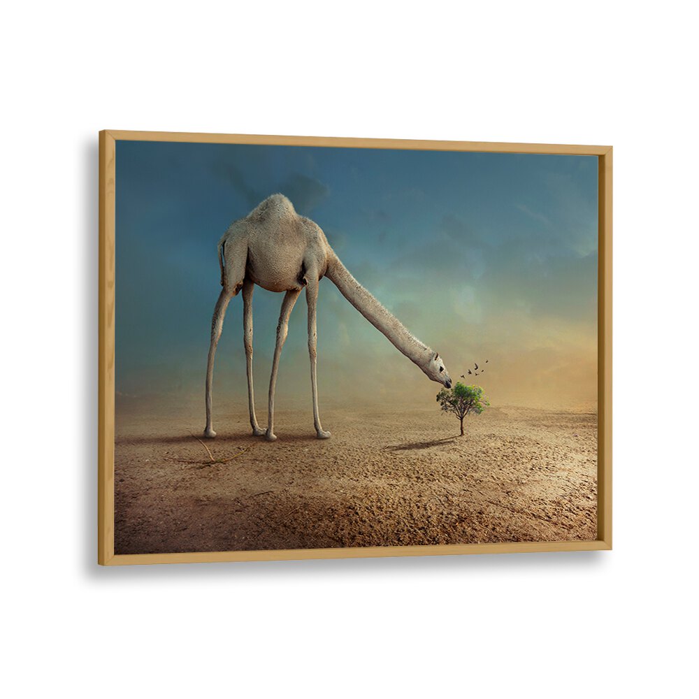 ABSTRACT painting - CAMEL AND TREE BY SULAIMAN ALMAWASH by Asianmonk