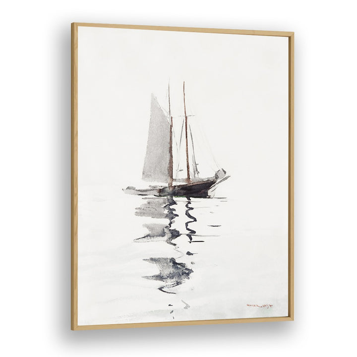 comic painting - TWO–MASTED SCHOONER WITH DORY (1894) by Asianmonk