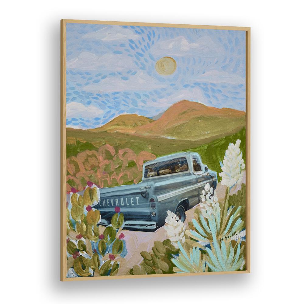 Eleanor Baker painting - VINTAGE TRUCK WEST TEXAS LANDSCAPE by Asianmonk