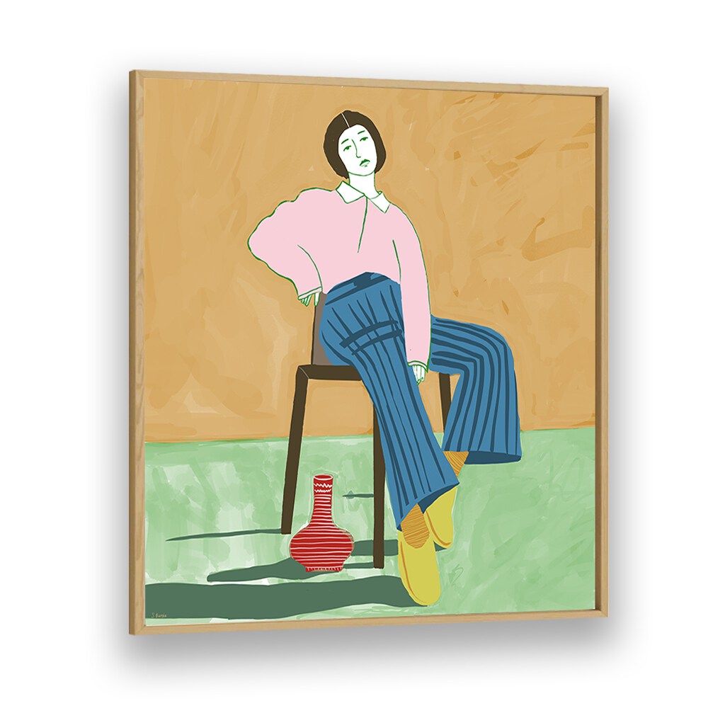 Arty Guava painting - LADY SITTING WITH HER VASE by Asianmonk