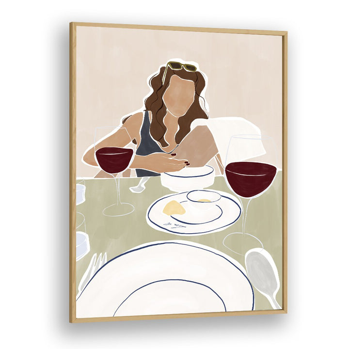 WOMAN DINING IN A RESTURANT PRINT BY IVY GREEN ILLUSTRATIONS