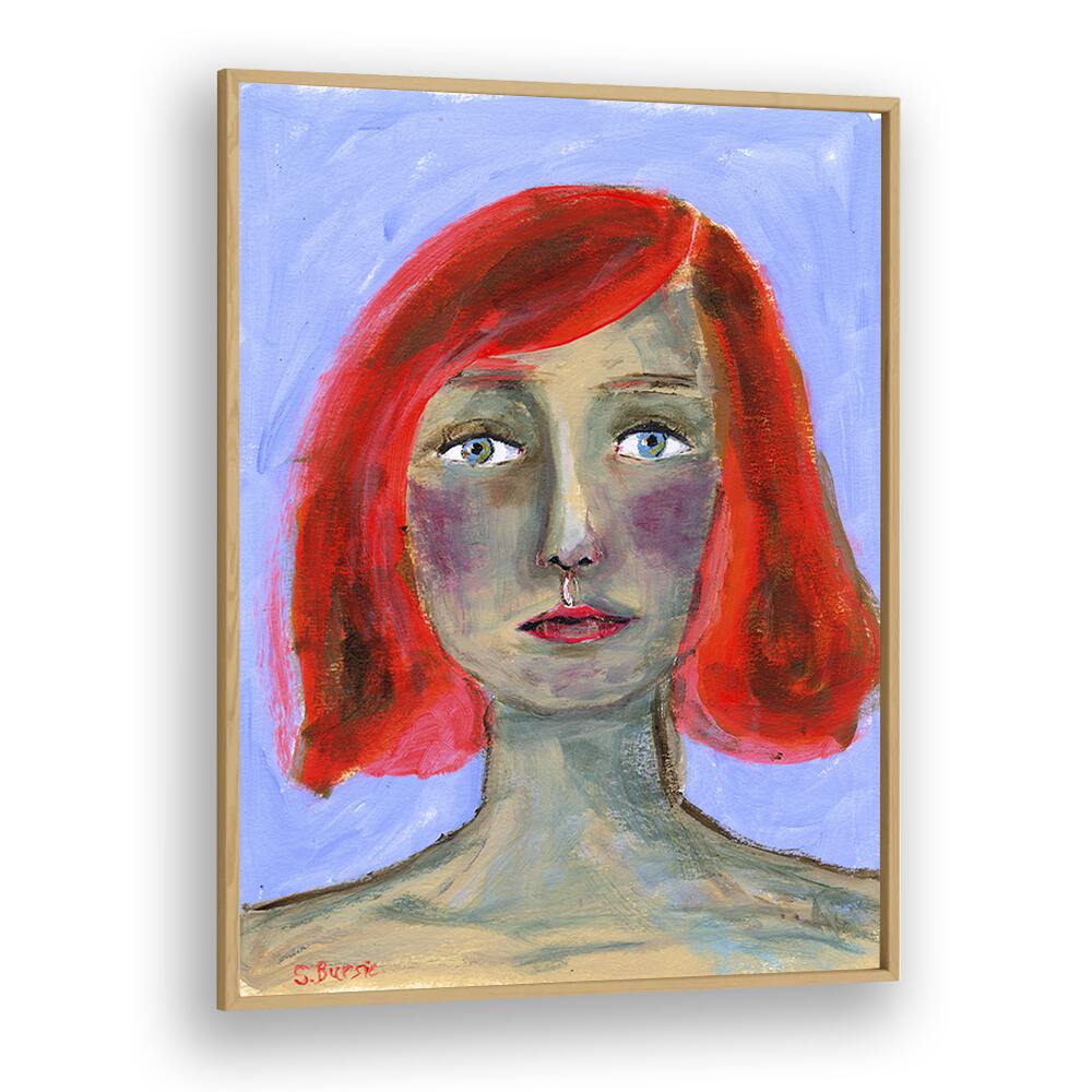 Vintage painting - RED HEAD WOMAN by Asianmonk