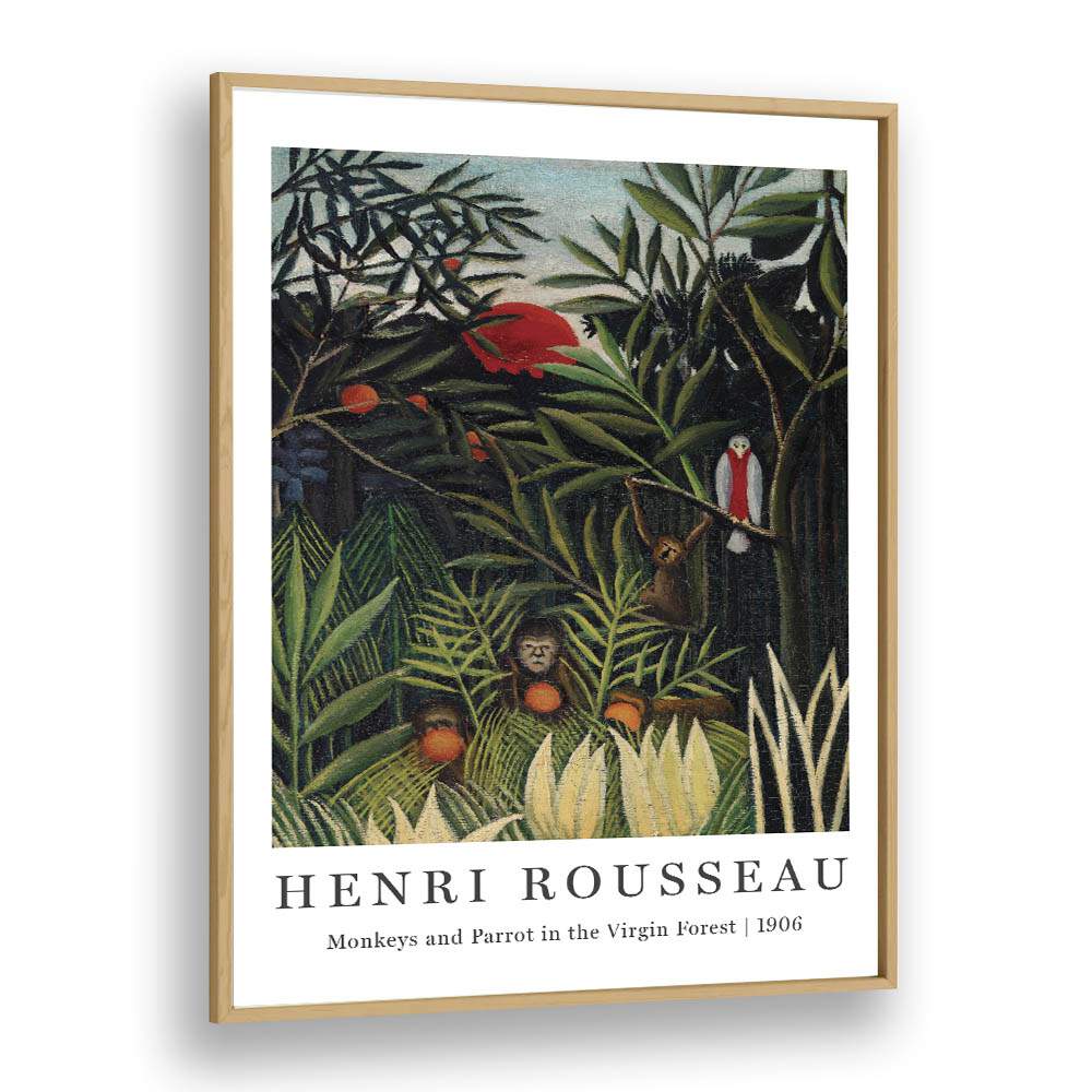 HENRI ROUSSEAU painting - PRIMAL SYMPHONY: HENRI ROUSSEAU'S 'MONKEYS AND PARROT IN THE VIRGIN FOREST' (1906) by Asianmonk