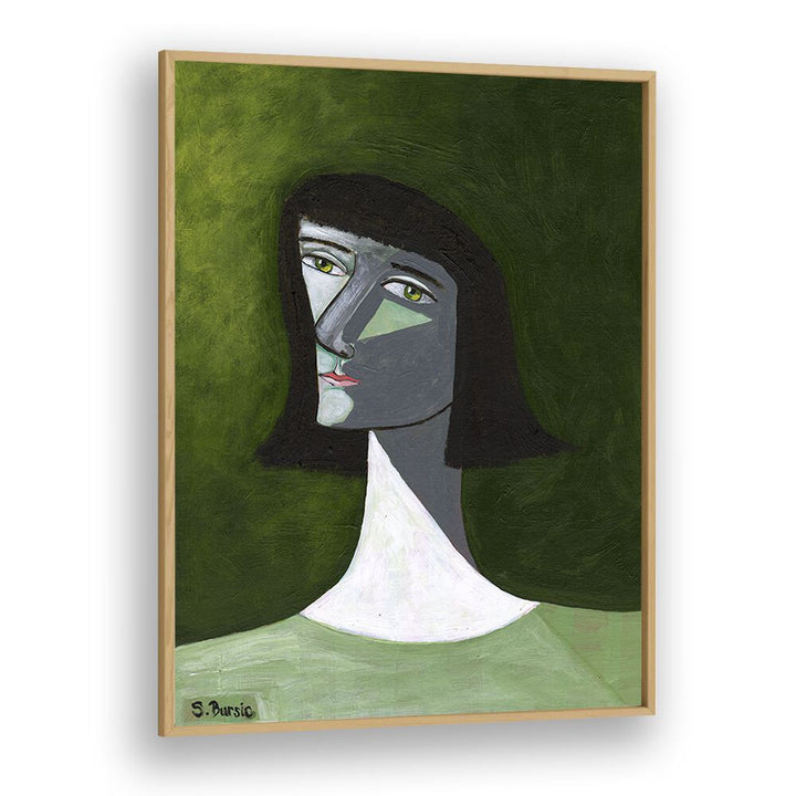 Vintage painting - LADY IN GREEN by Asianmonk