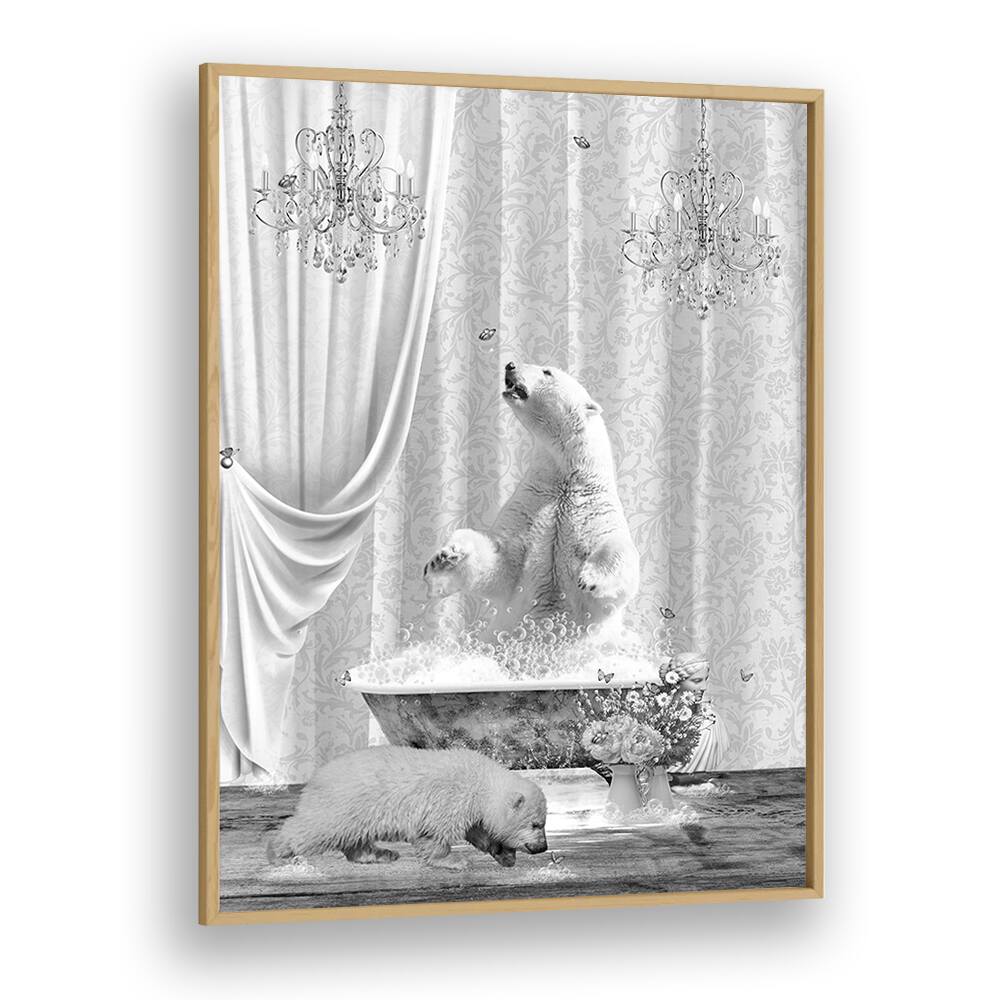 Quotes painting - POLAR BEARS A BUBBLES BLACK A WHITE by Asianmonk