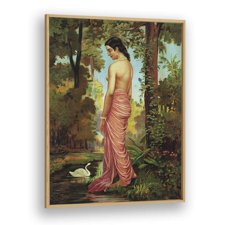VARINI NYMPH BY THE RIVER WITH A SWAN