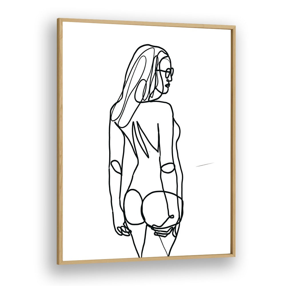 Vintage painting - LINE DRAWING OF WOMAN by Asianmonk