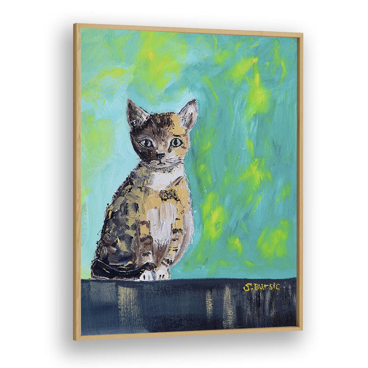 Vintage painting - KITTEN WAITING by Asianmonk