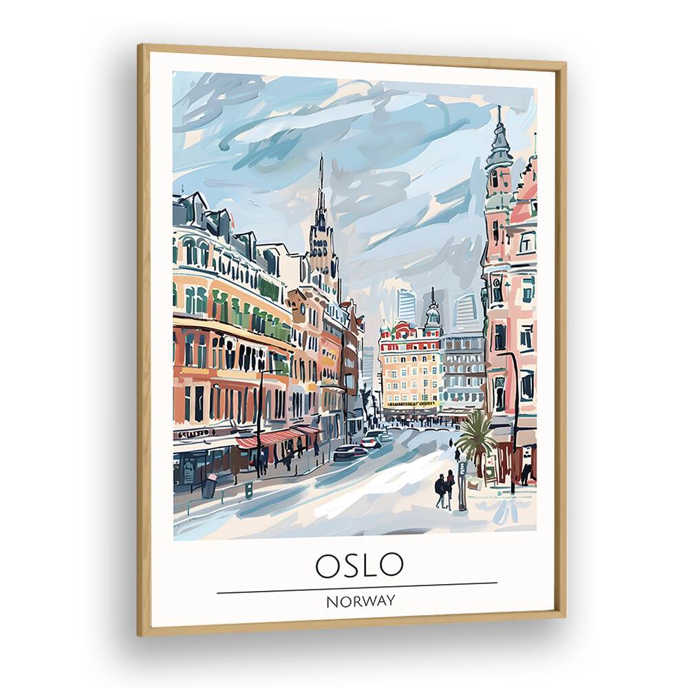 TRAVEL ART painting - OSLO - NORWAY TRAVEL ART by Asianmonk