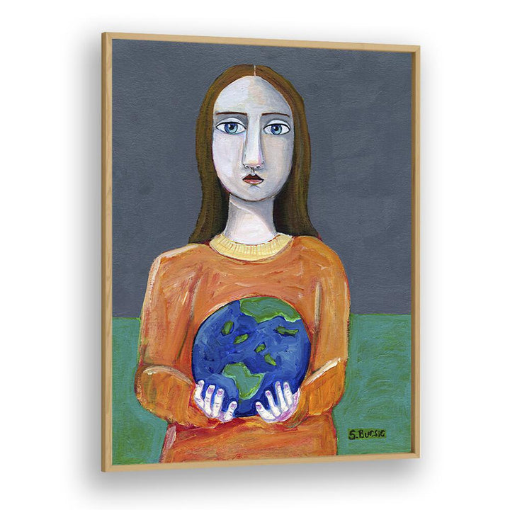 Vintage painting - SHE HAD THE WORLD IN HER HANDS by Asianmonk