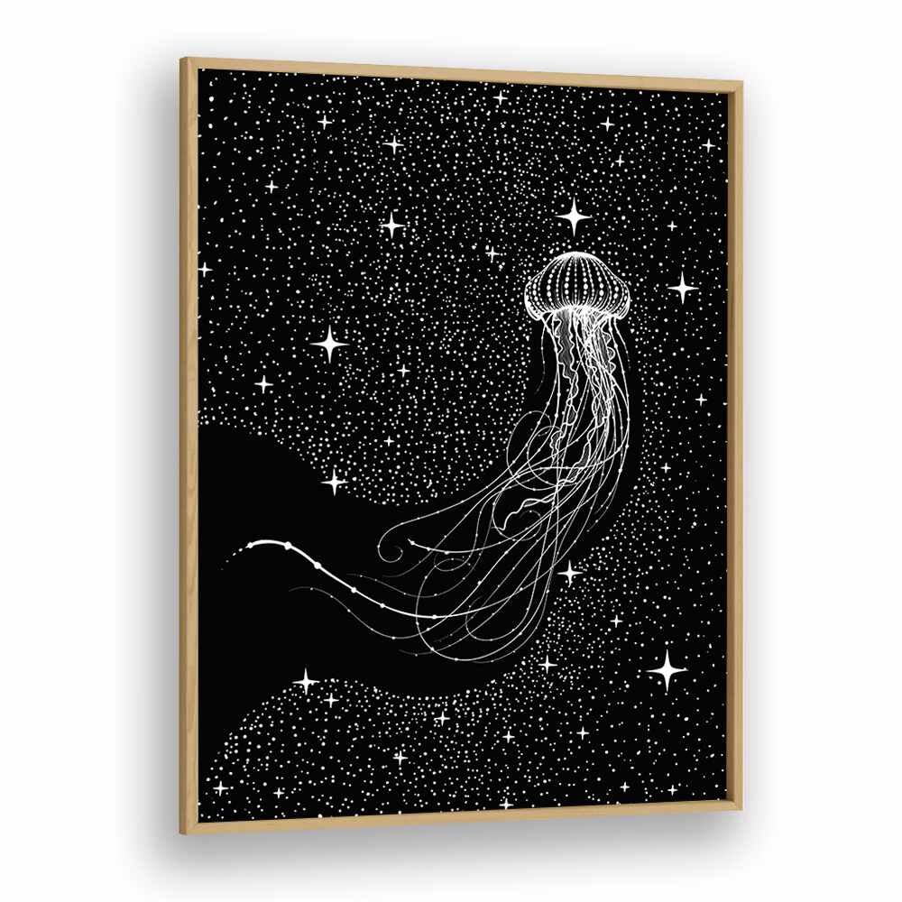 STARRY JELLYFISH (BLACK VERSION) BY ALIRIZA ÇAKIR SURREAL PAINTINGS, SURREAL ART