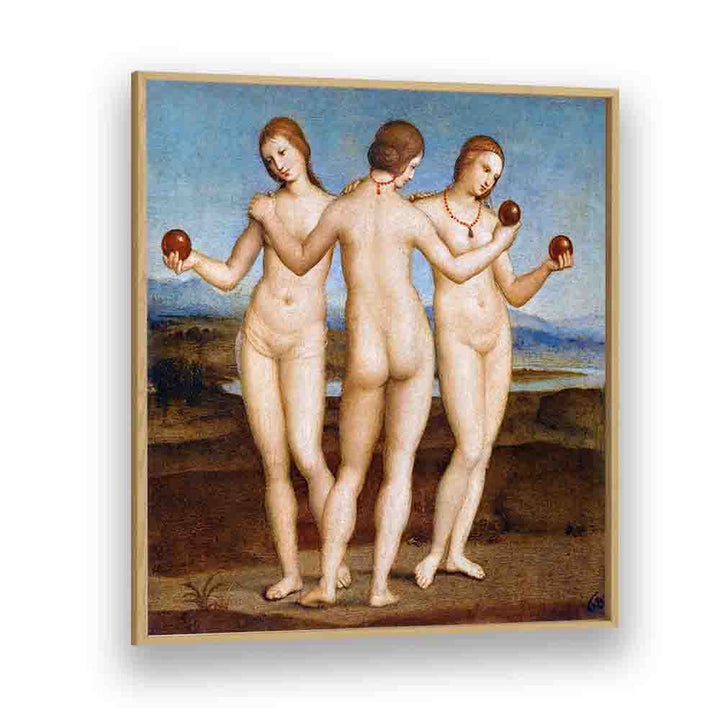 pop art painting - RAPHAEL'S THREE GRACES (1504) by Asianmonk