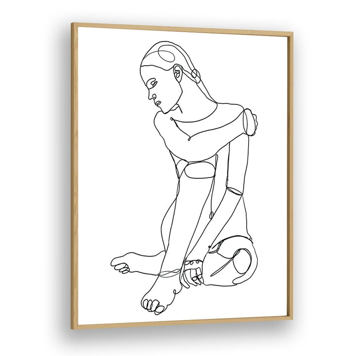 Vintage painting - LINE DRAWING OF WOMAN II by Asianmonk