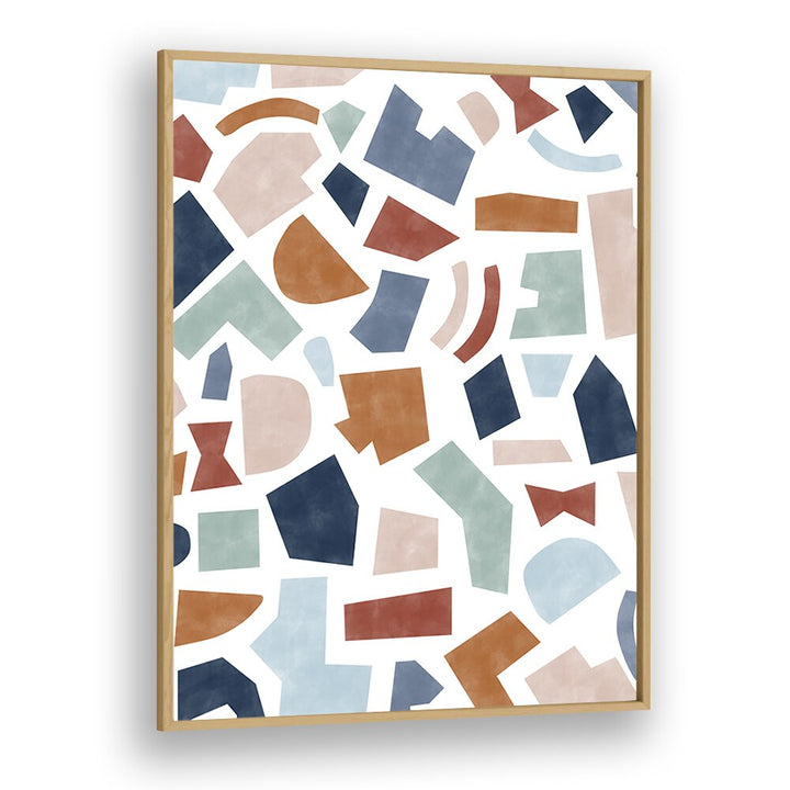 BLUE & RUST PAPER CUT-OUT BY ELENA RISTOVA, ABSTRACT ART PRINTS