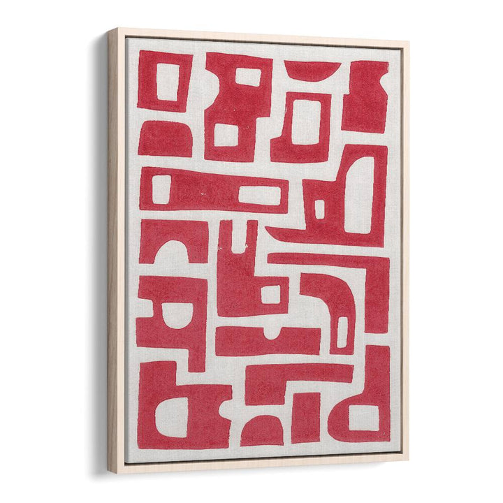 RED ABSTRACT SHAPES LINO PRINT BY ALISA GALITSYNA ABSTRACT ART, ABSTRACT PAINTINGS