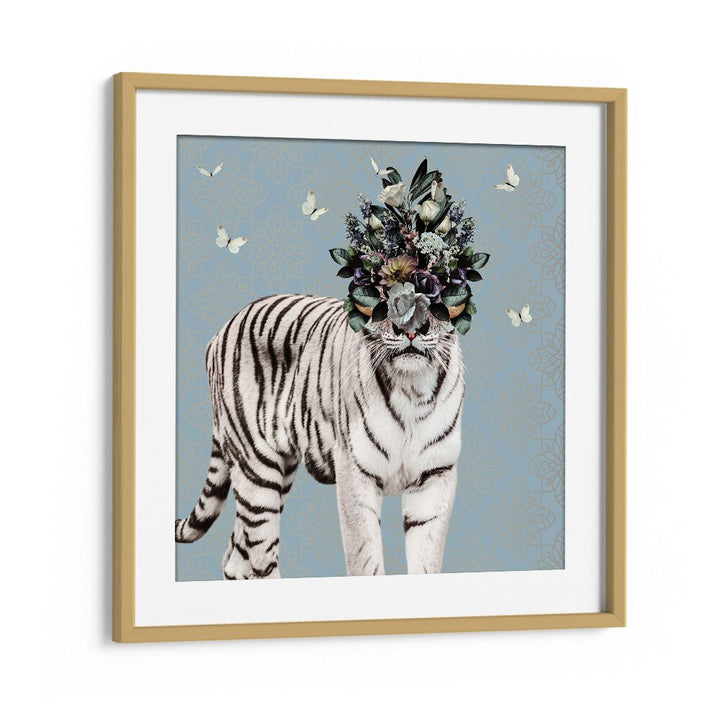 Juliya painting - SPRING FLOWER BONNET ON WHITE TIGER by Asianmonk