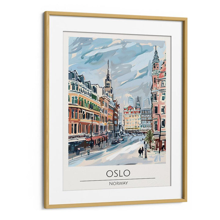 TRAVEL ART painting - OSLO - NORWAY TRAVEL ART by Asianmonk