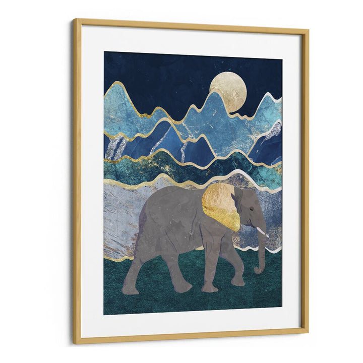 METALLIC ELEPHANT IN THE MOONLIT MOUNTAINS