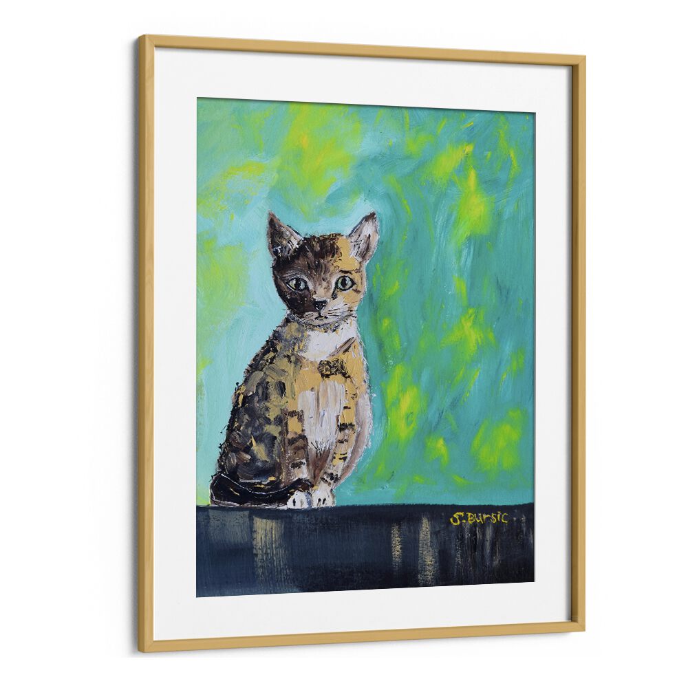 Vintage painting - KITTEN WAITING by Asianmonk