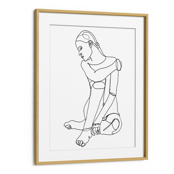 Vintage painting - LINE DRAWING OF WOMAN II by Asianmonk