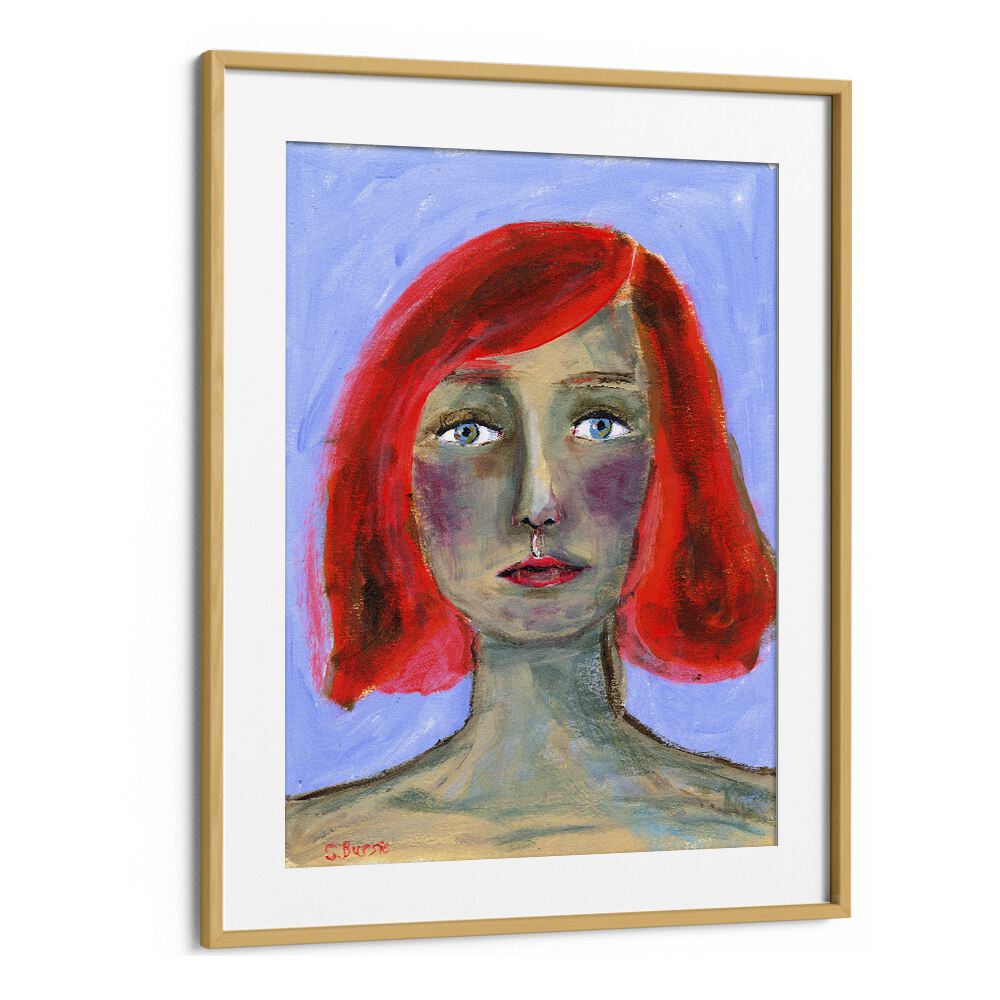 Vintage painting - RED HEAD WOMAN by Asianmonk