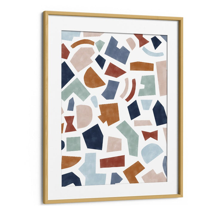 BLUE & RUST PAPER CUT-OUT BY ELENA RISTOVA, ABSTRACT ART PRINTS