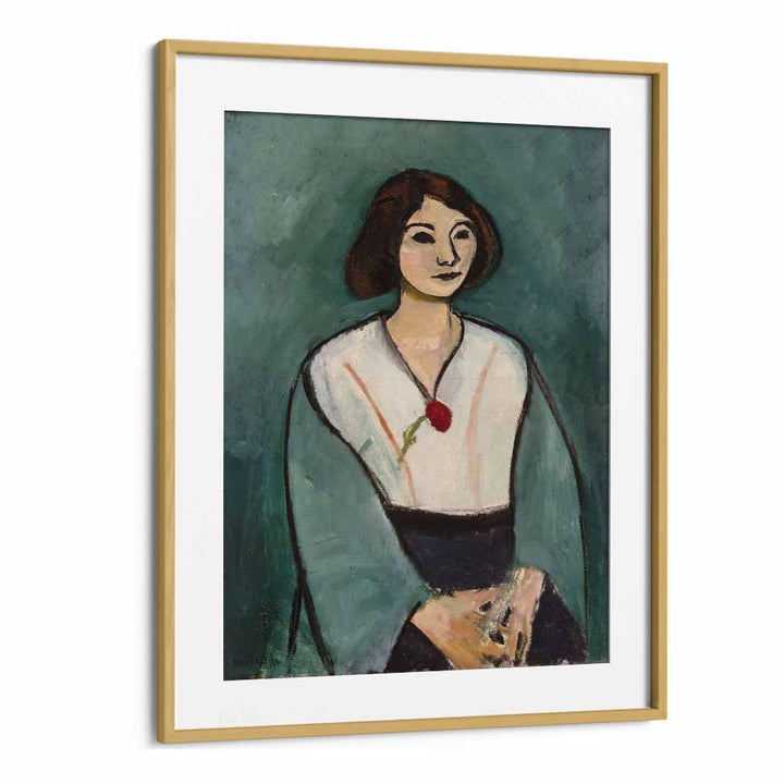 artist x collabs painting - WOMAN IN GREEN WITH A CARNATION (1909) by Asianmonk